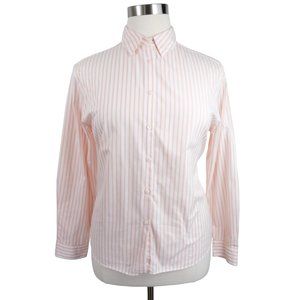 Pendleton Women's XL Pink & White Striped Long Sleeve Button Up Shirt